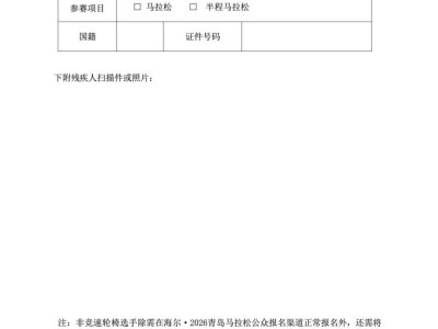 海爾·2026青島馬拉松報名相關(guān)文件下載