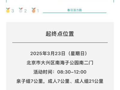 2025第二屆南海子公園春日活力跑(賽事規(guī)程)