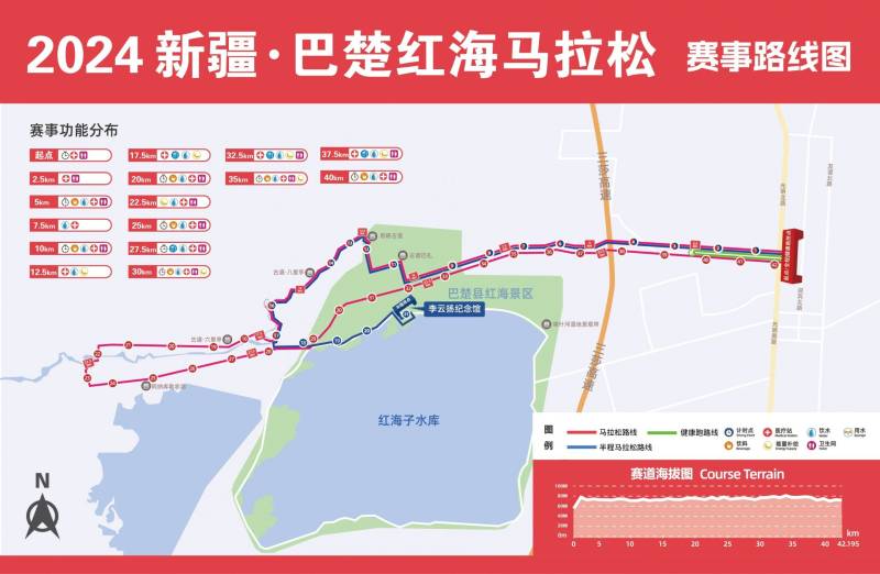 2024年巴楚紅海馬拉松比賽路線（附圖）