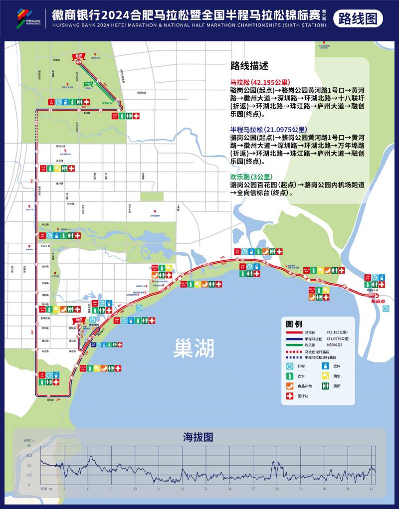 2024合肥馬拉松賽比賽路線圖（最新）