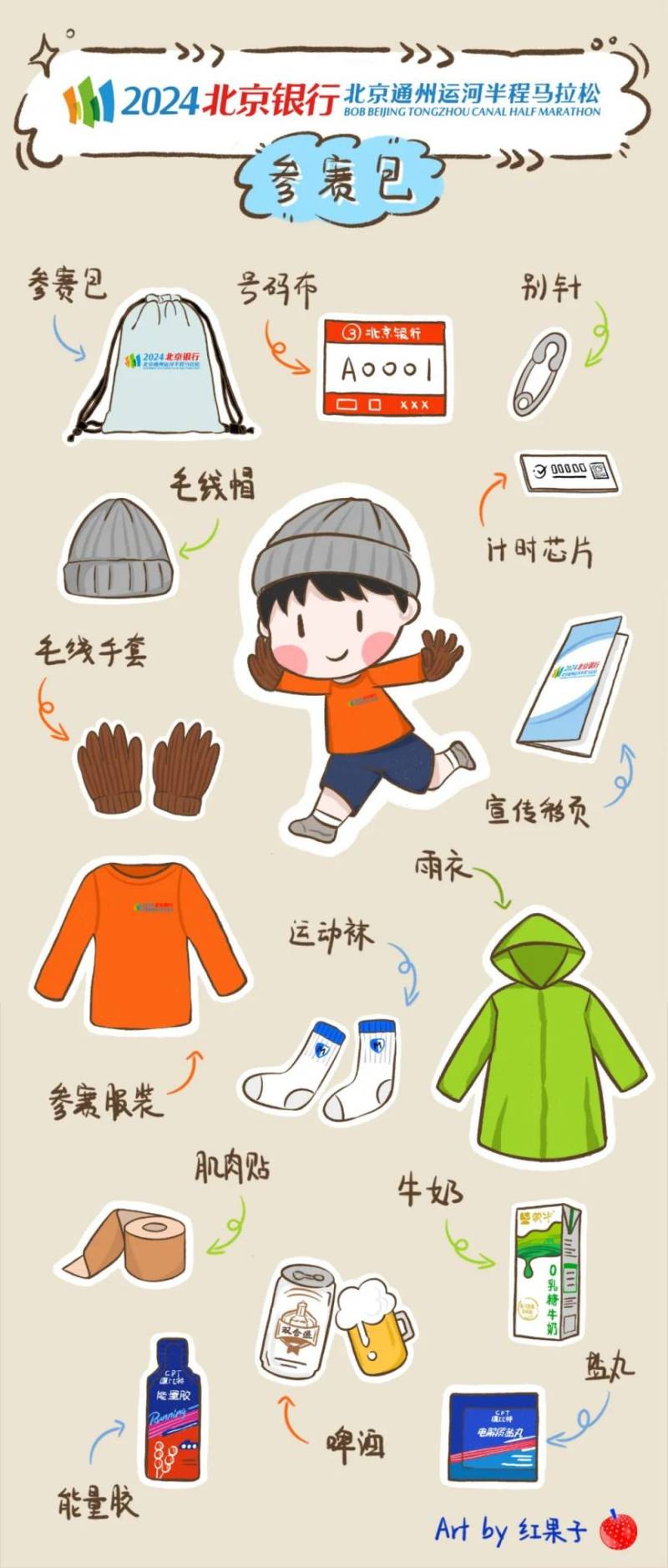 2024北京銀行北京通州運河半程馬拉松參賽物資有哪些?
