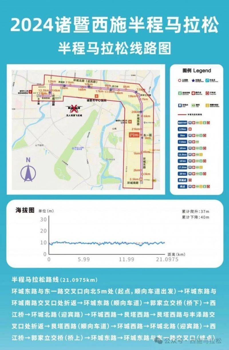 2024年紹興諸暨西施半程馬拉松線路圖