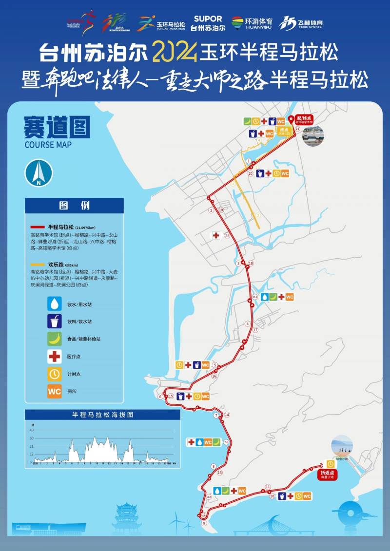 2024玉環(huán)半程馬拉松賽道路線圖