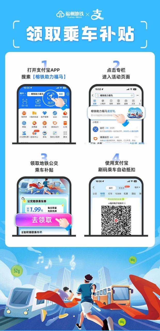 2024福州馬拉松地鐵公交乘車補(bǔ)貼領(lǐng)取攻略（時間+入口+流程）