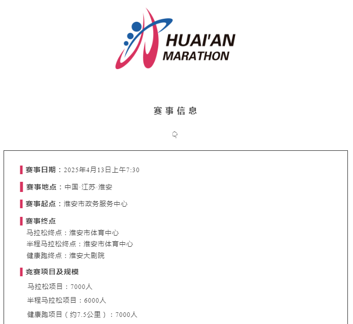 2025淮安馬拉松(賽事規(guī)程)（2）