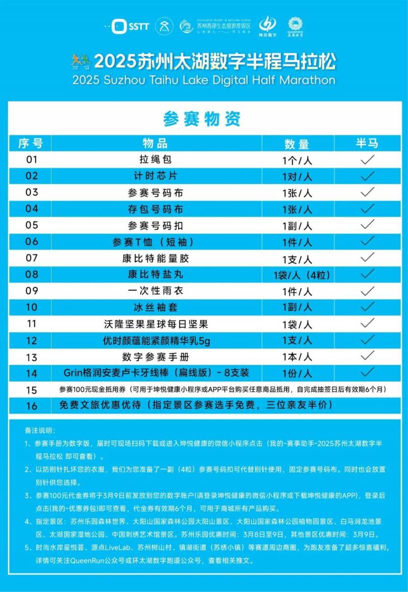 2025蘇州太湖數(shù)字半程馬拉松物資預(yù)約郵寄指南