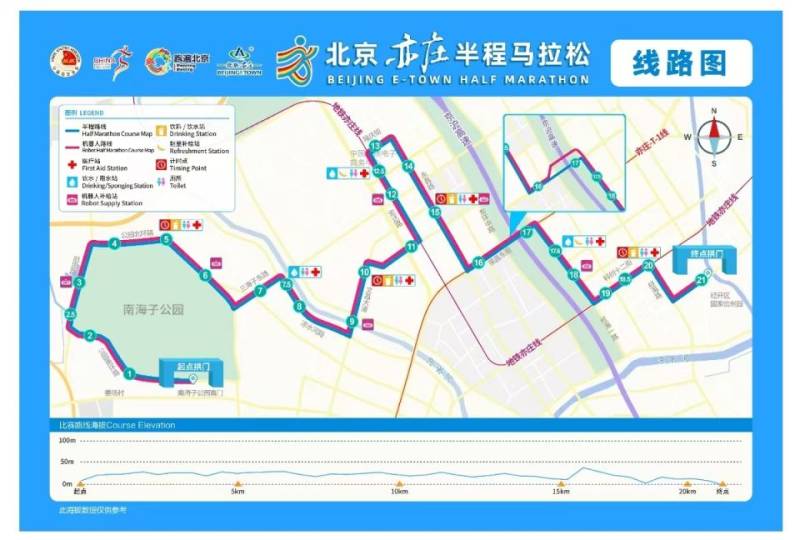 2025北京亦莊半程馬拉松比賽路線圖