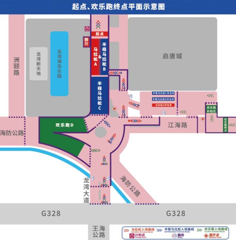2025啟東馬拉松賽后接駁路線示意圖