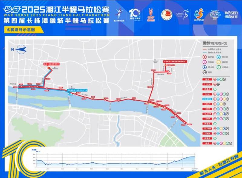 長沙2025湘江半程馬拉松比賽路線(半馬+歡樂跑) 長沙2025湘江半程馬拉松比賽路線(半馬+歡樂跑)