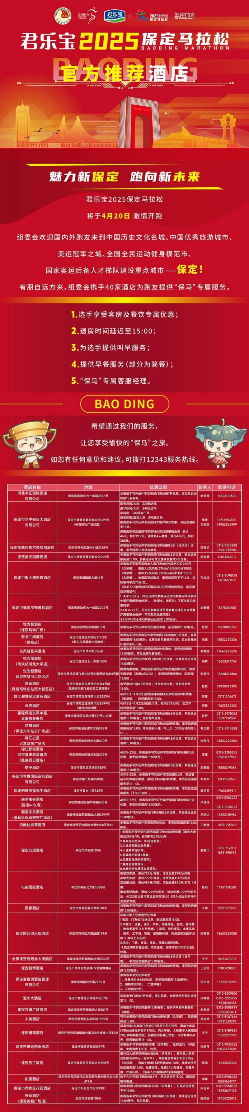 2025保定馬拉松官方推薦酒店