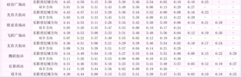 2025長(zhǎng)春馬拉松當(dāng)天軌道交通時(shí)間表（首末班）（9）