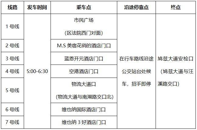 2026蕪湖馬拉松賽前擺渡車發(fā)車時(shí)間+乘車點(diǎn)（2）