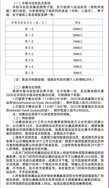 2026北京亦莊半馬獎(jiǎng)勵(lì)多少錢？附成績(jī)查詢?nèi)肟? title=